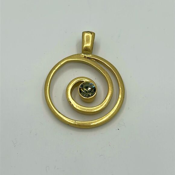 Lia Sophia gold tone pendant with smokey gray rhinestone accent - Picture 1 of 3